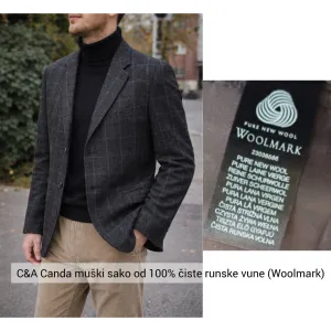 C&A muski sako 100% runska vuna novo