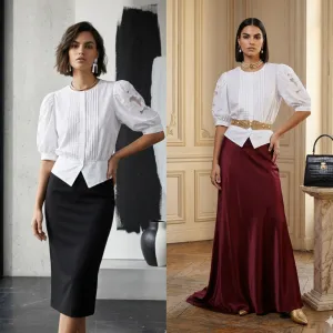 Vintage Romance: Snežnobela "Richelieu" bluza