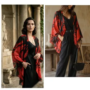 Lepršavi Vintage Kelly kimono/ kardigan - svila