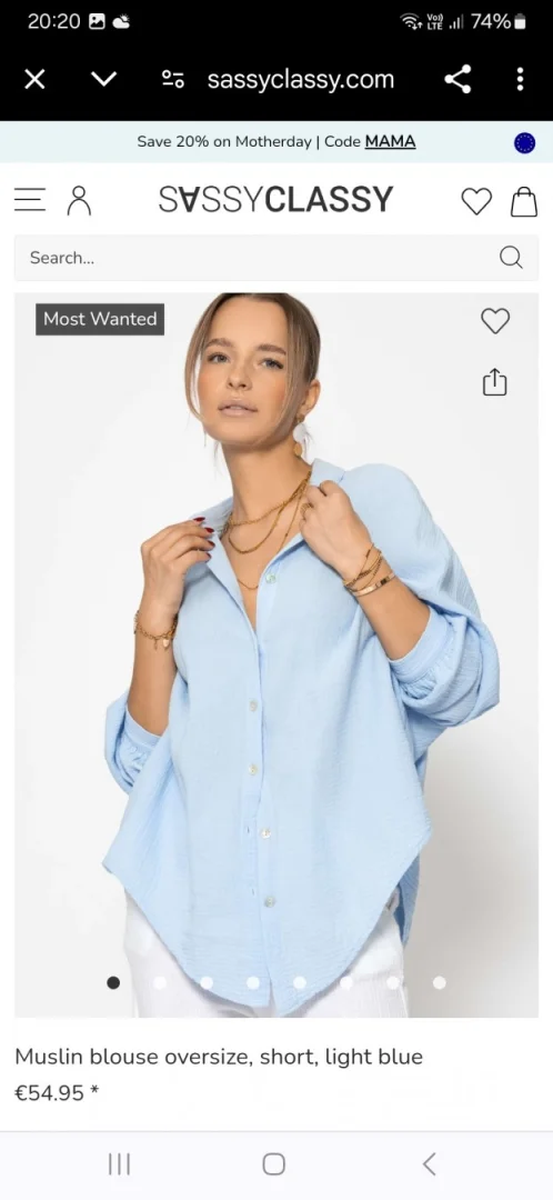 Muslin blouse oversize, Sassy Classy Italy