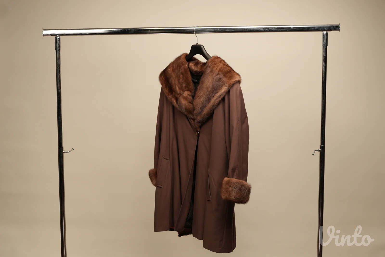 Vintage oversize mantil / kaput sa krznom vizona (mink)