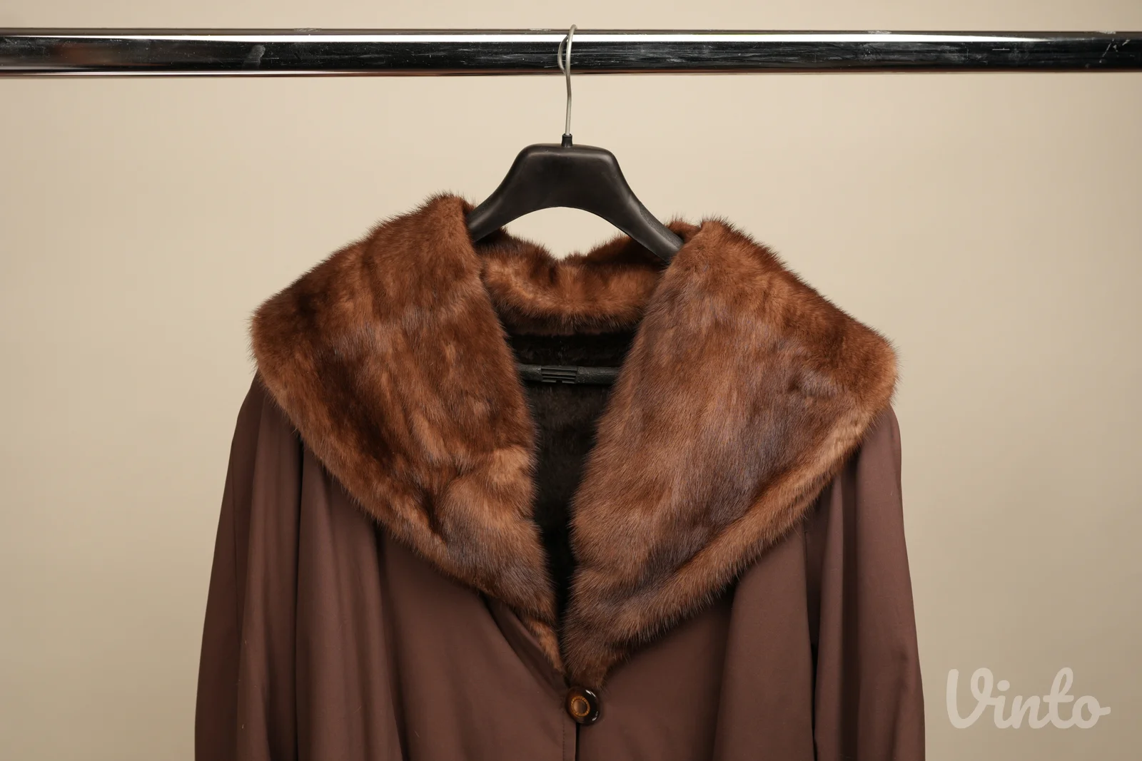 Vintage oversize mantil / kaput sa krznom vizona (mink)