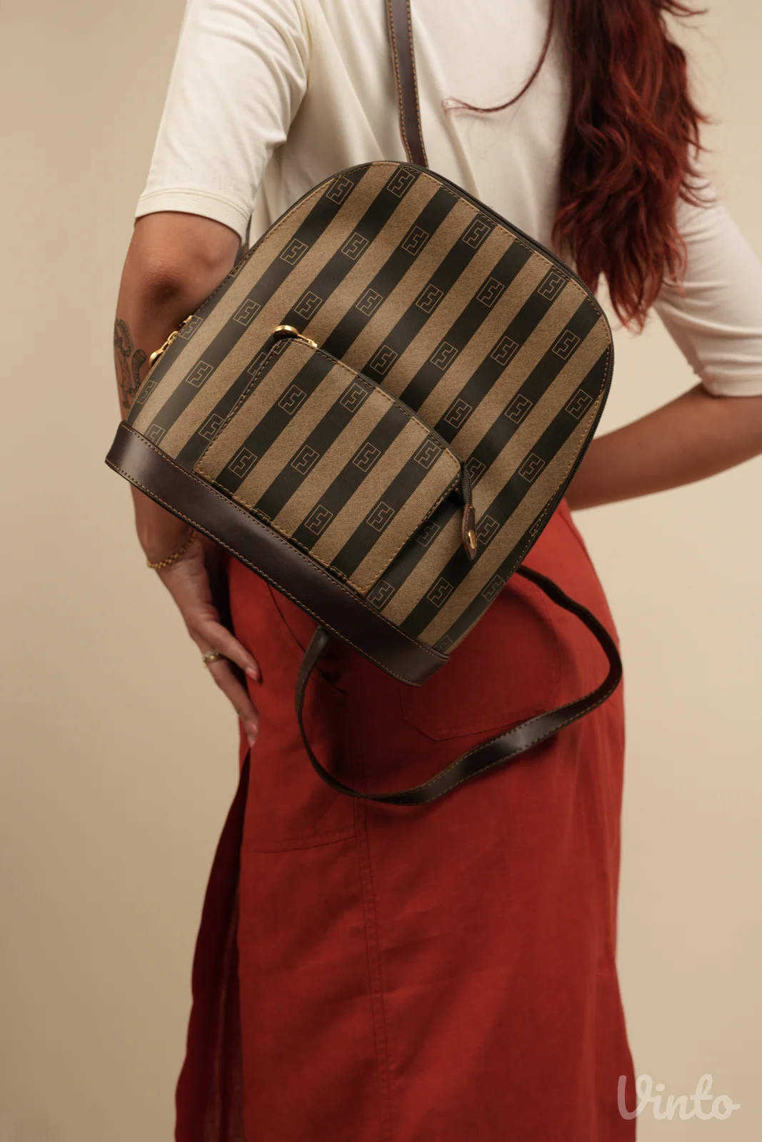 Fendi Zucca Stripe luksuzan vintage ranac
