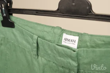 Armani Collezioni zelene lanene pantalone
