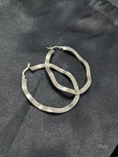 Srebrne alke 925 Versace print