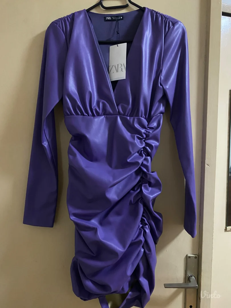 Zara haljina od eko koze Xs