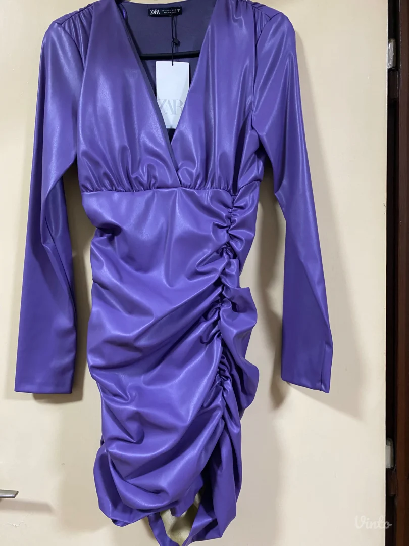 Zara haljina od eko koze Xs