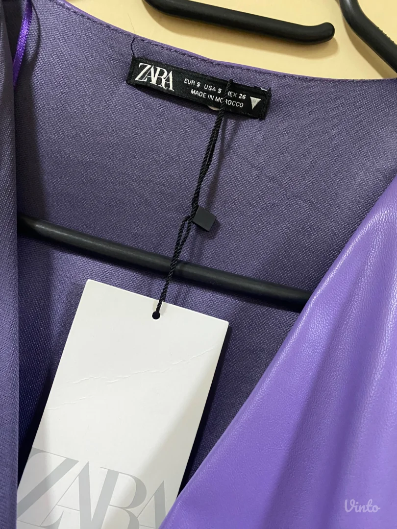 Zara haljina od eko koze Xs