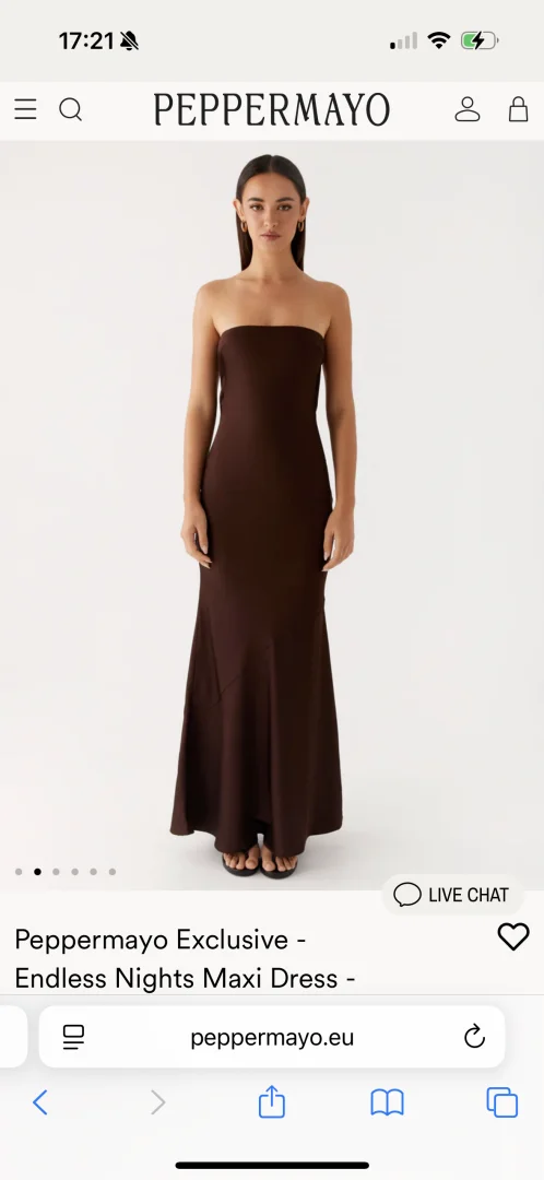 Peppermayo - Braon satenska maxi haljina