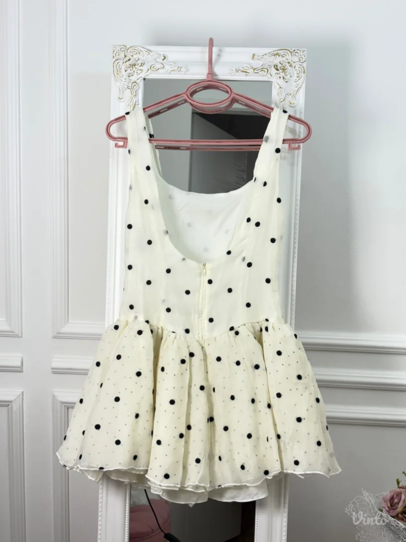 Mew Mews - Bela mini haljina sa tufnama