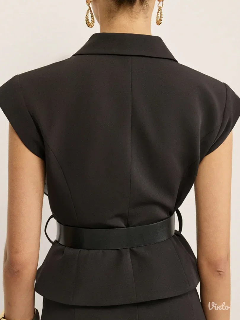 Commense - Crni vest sa kaišem