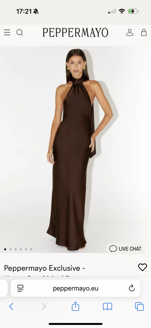 Peppermayo - Braon satenska maxi haljina