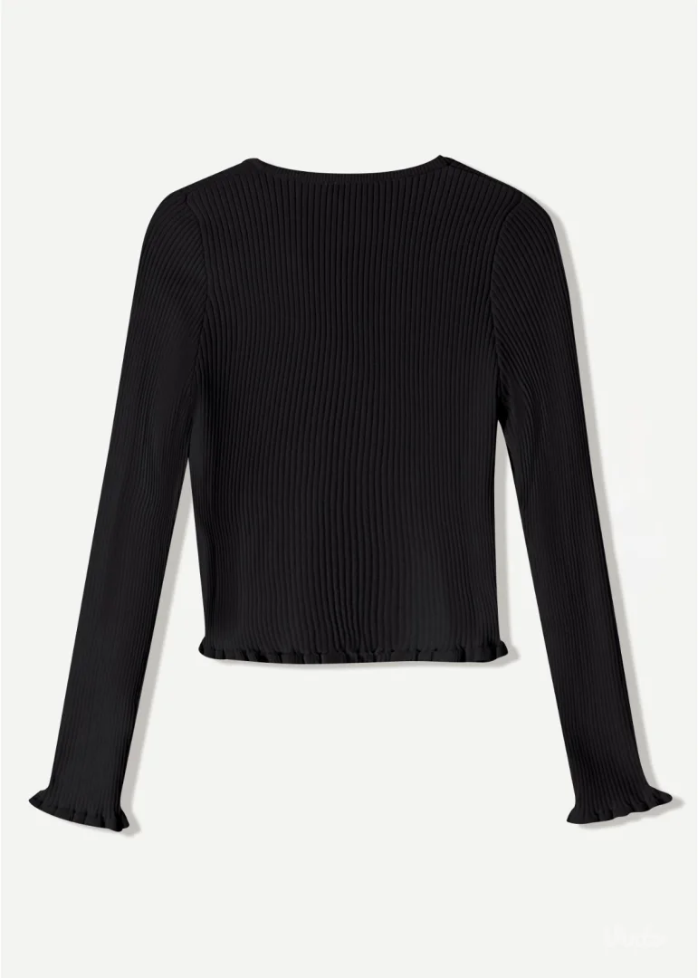 Bershka - Crni džemper na vezivanje