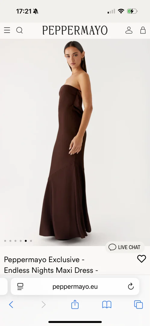 Peppermayo - Braon satenska maxi haljina
