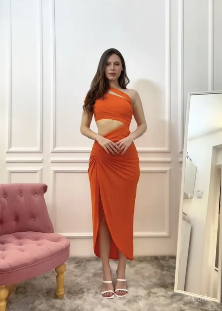 Micas - Narandžasta midi haljina