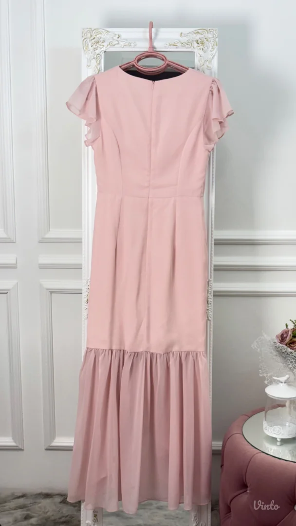 Fehaute - Roza elegantna midi haljina