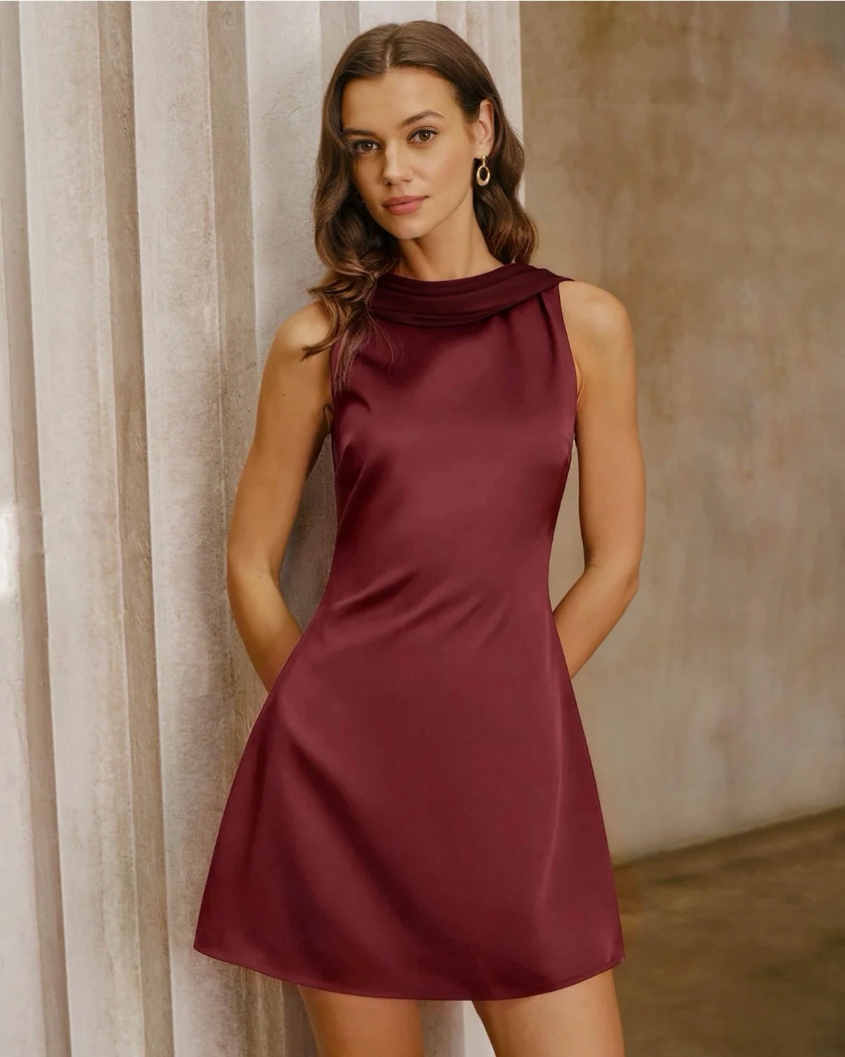 Rihoas - Bordo mini haljina