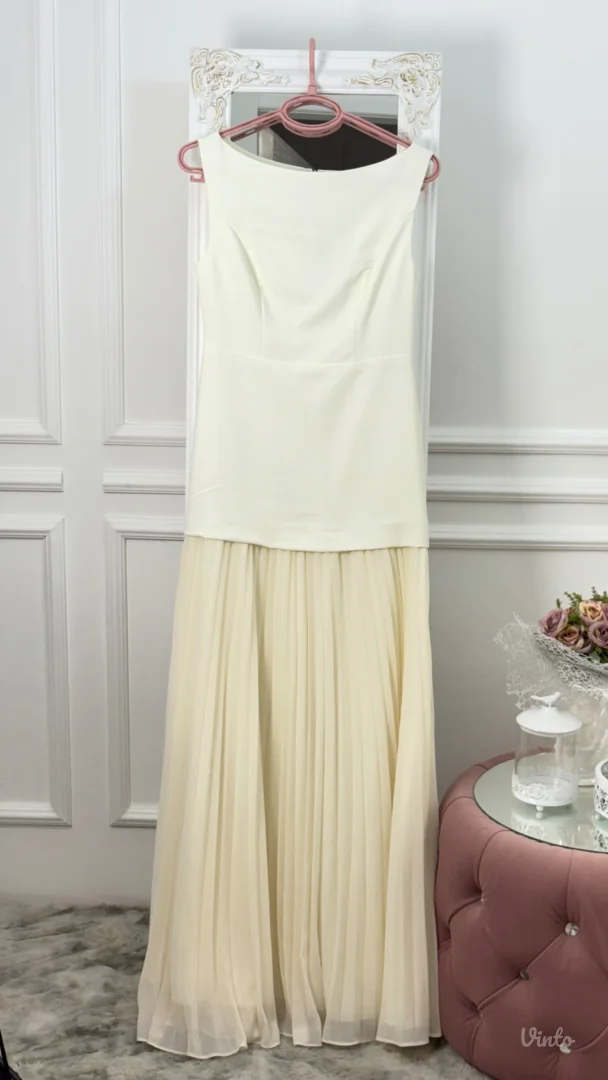 Fehaute - Krem elegantna maxi haljina