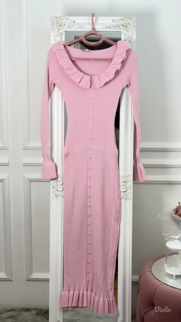 Rihoas - Roza džemper midi haljina