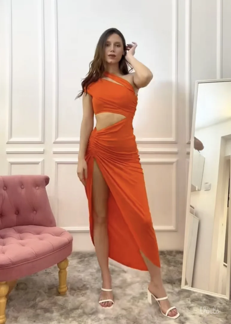 Micas - Narandžasta midi haljina