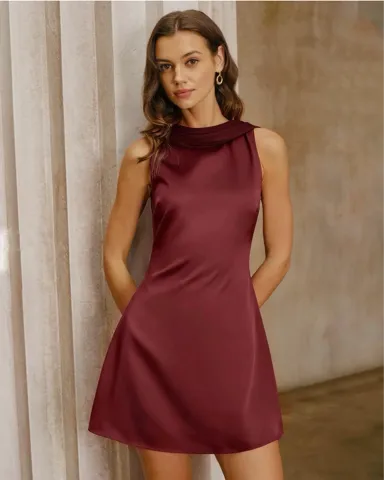 Rihoas - Bordo mini haljina
