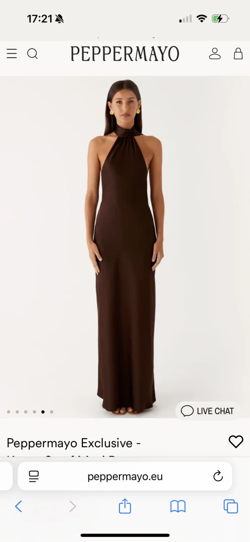 Peppermayo - Braon satenska maxi haljina