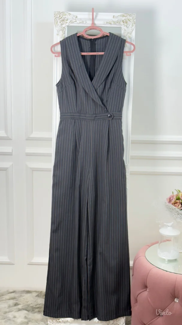 Retro Stage - Sivi kombinezon na pruge