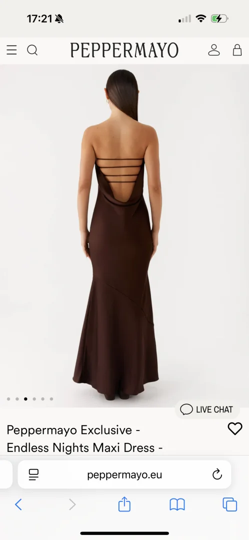 Peppermayo - Braon satenska maxi haljina