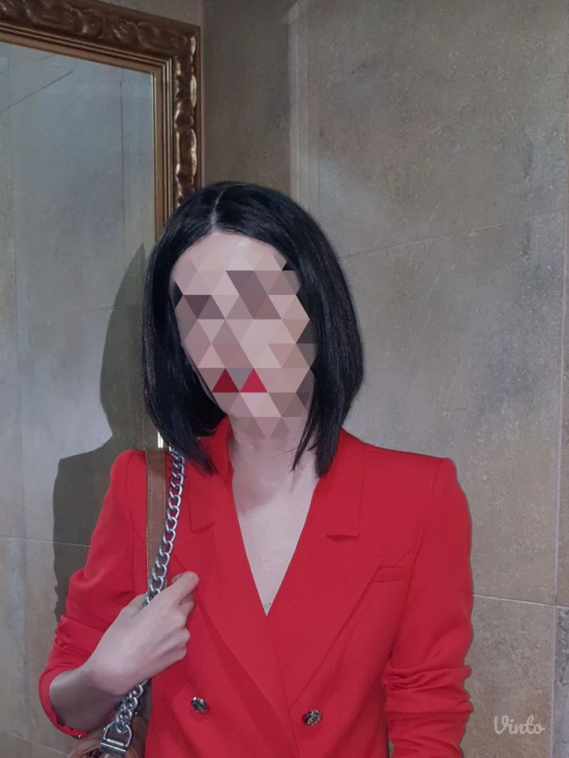 Crna kratka perika od prave kose