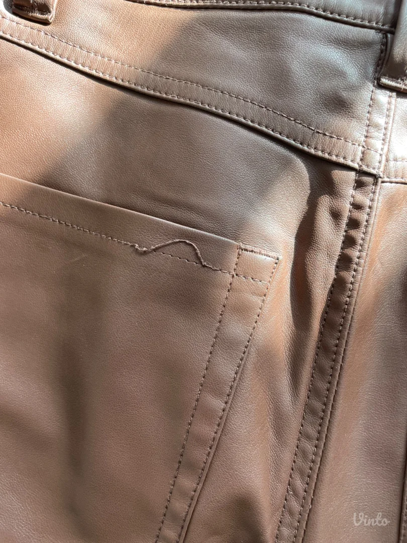 Bershka kožne braon pantalone