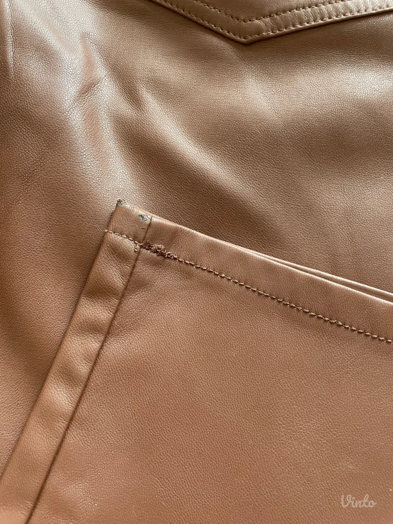 Bershka kožne braon pantalone